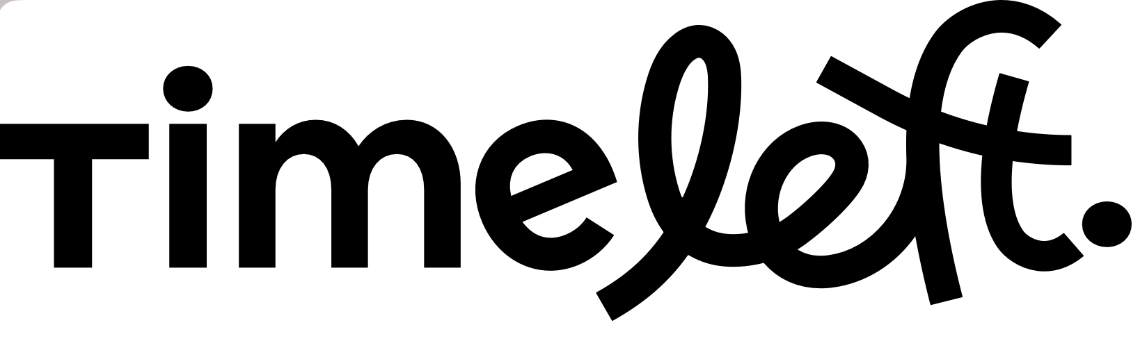 The word 'timeout' written in bold, black, stylized typography with a playful, overlapping design.