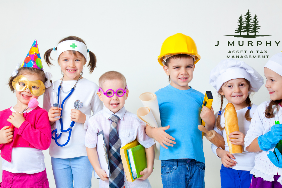 kids dressed up as various workers