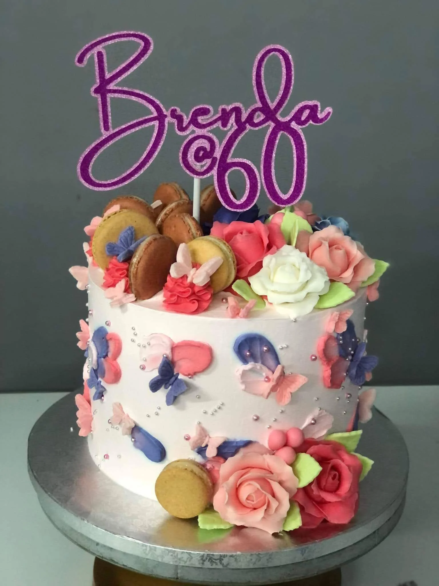 Macaron Garden Butterfly Cake