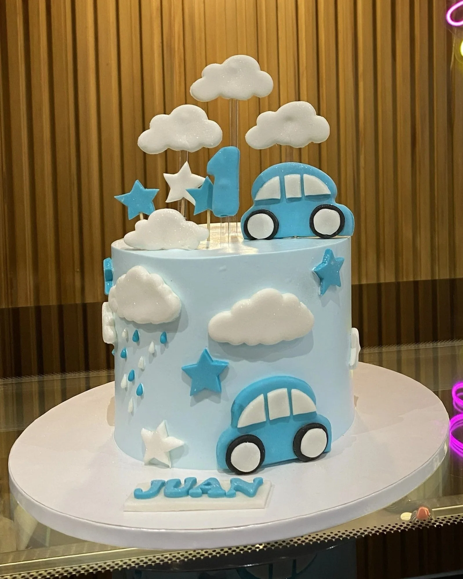 Little Blue Car Celebration Cake