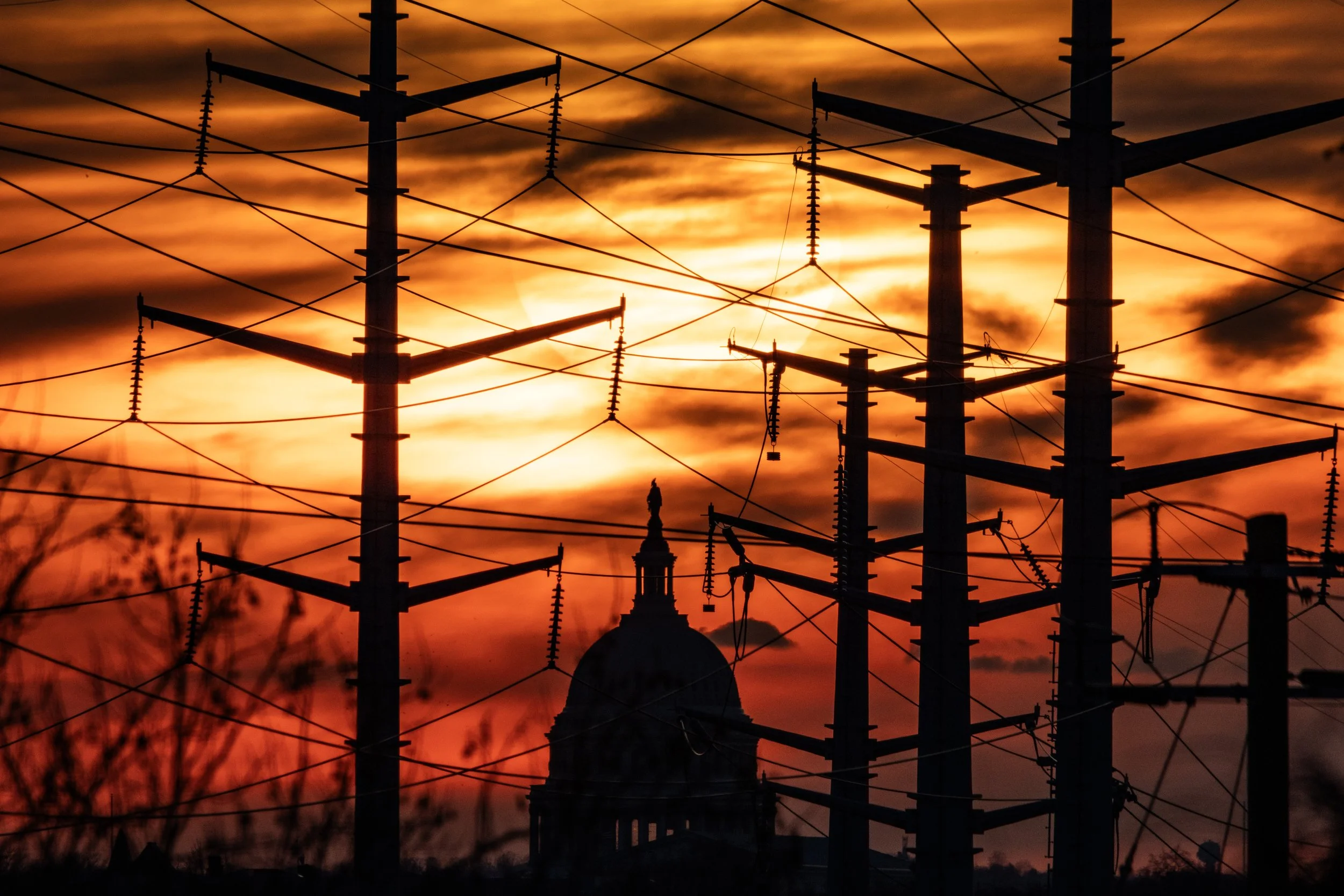 Sunset with the Capitol in the distance from Minnesota Avenue in Northeast - March 1, 2026