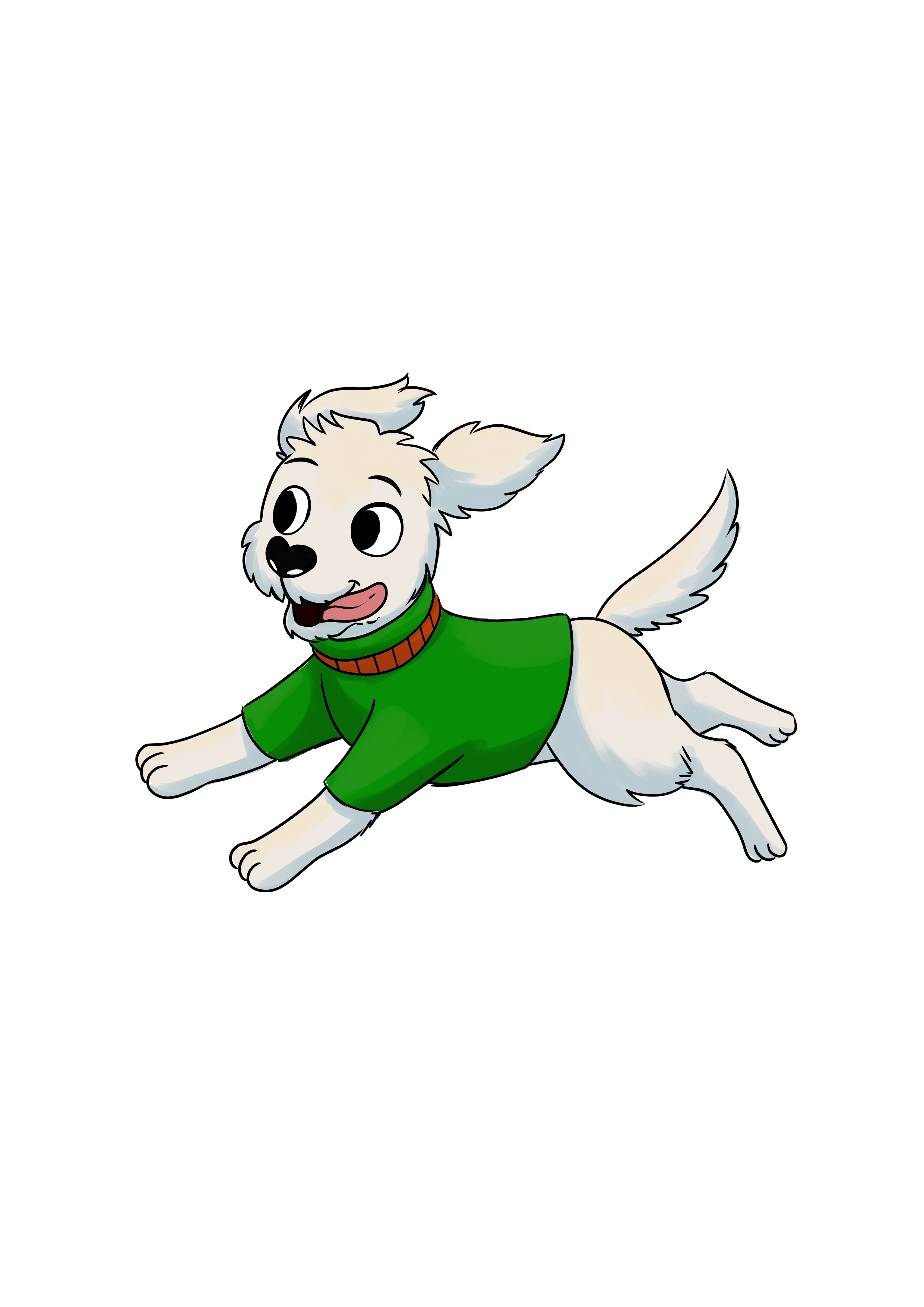 Cartoon illustration of Sniffy McDoodle.  He helps families find lost items.