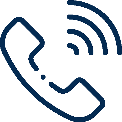 Icon of a telephone receiver with sound waves indicating a phone call