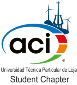 Logotipo de la Universidad Técnica Particular de Loja, capítulo estudiantil, con símbolos de energía, tecnología, y naturaleza en colores azul, rojo, naranja y verde.