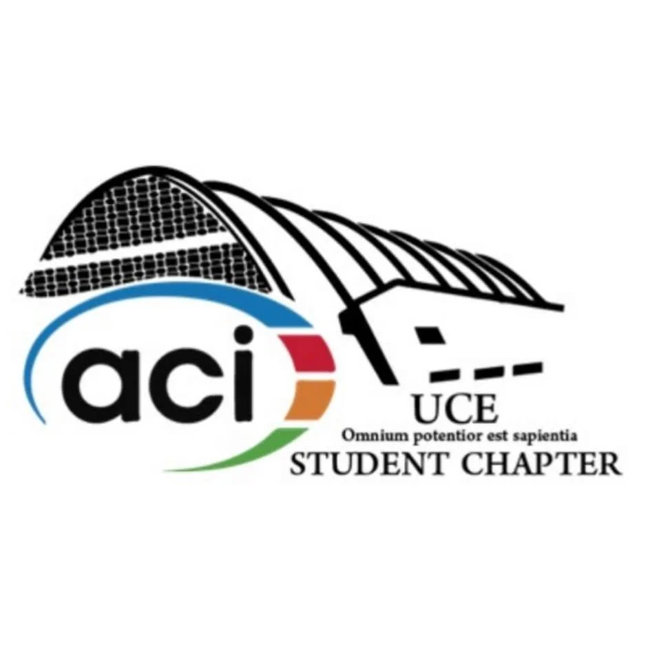 Logotipo con un puente y el texto 'aci UCE OMNIUM POTENTIOR EST SAPIENTIA STUDENT CHAPTER'.