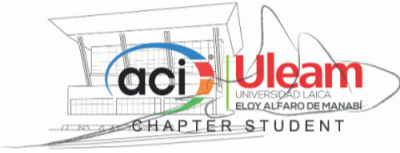 Logotipos de la Universidad Eloy Alfaro de Manabí y del Movimiento ULEAM con texto 'Chapter Student'