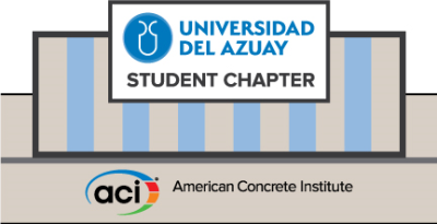 Logotipo del capítulo estudiantil de la Universidad del Azuay, con la inscripción del Instituto Americano de Concreto.