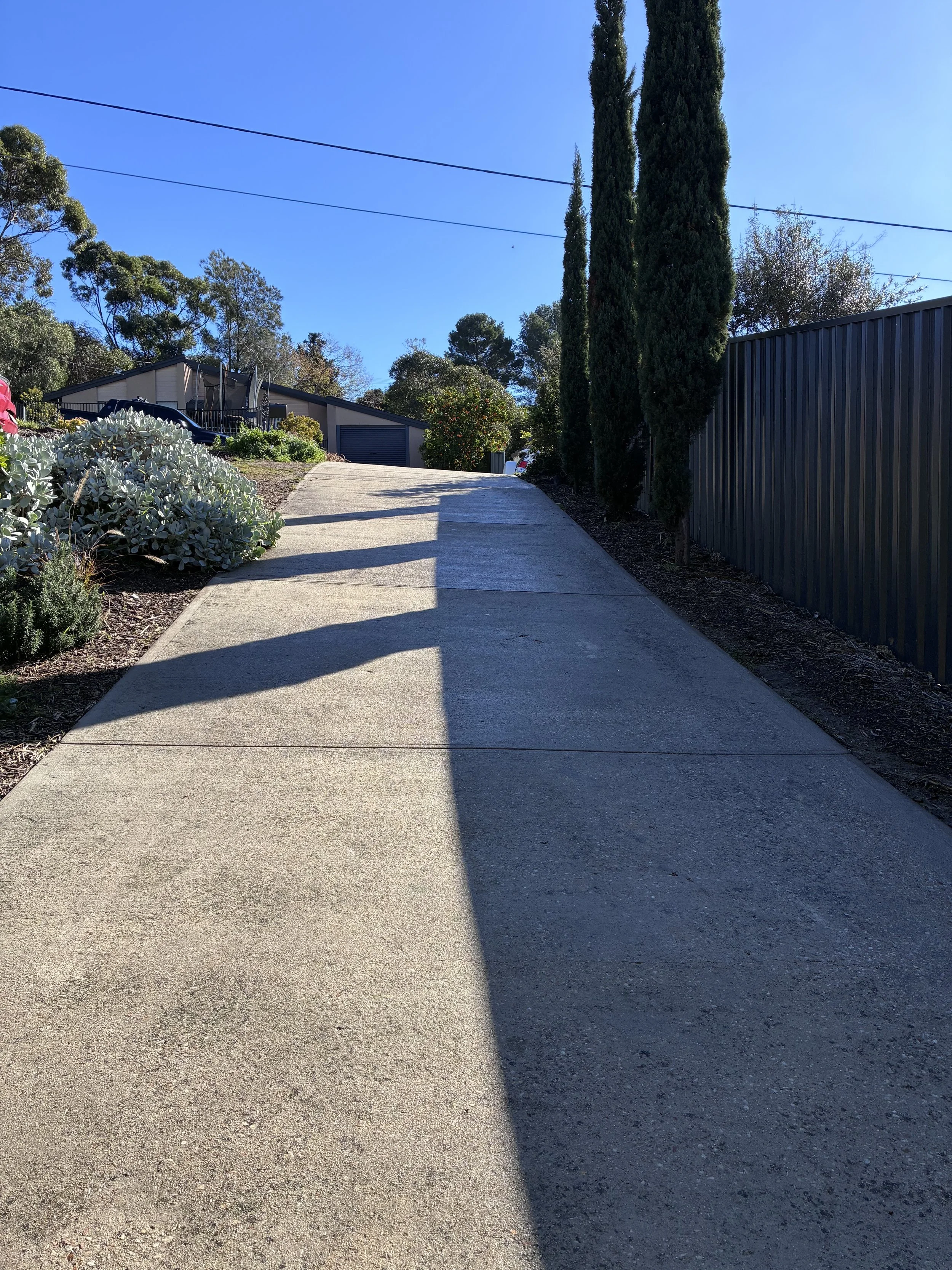Cleaned Concrete Driveway