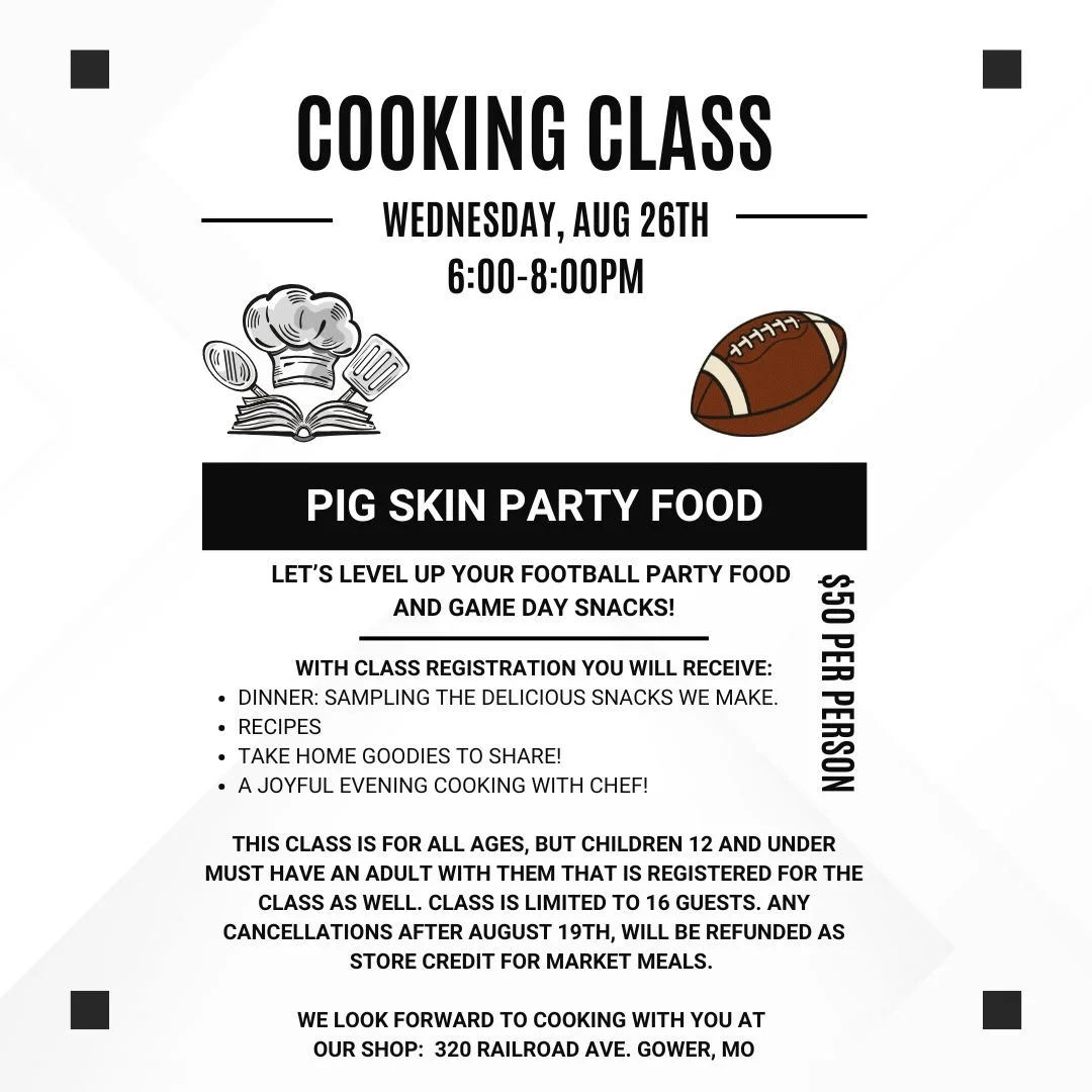 Football Party Snacks Cooking Class August 26th