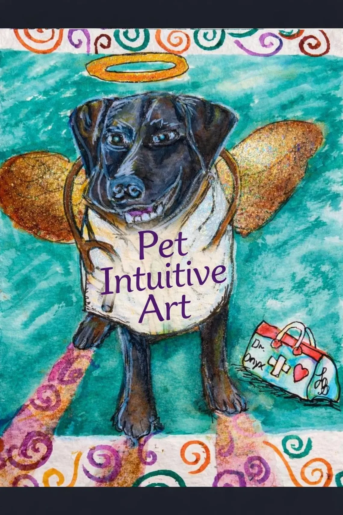 Pet Personality Art Piece with 15 Min Voice Recorded Reading. Canvas Paper Size 5.5x8.5, Watercolor, Art, Painting, Pet Reading