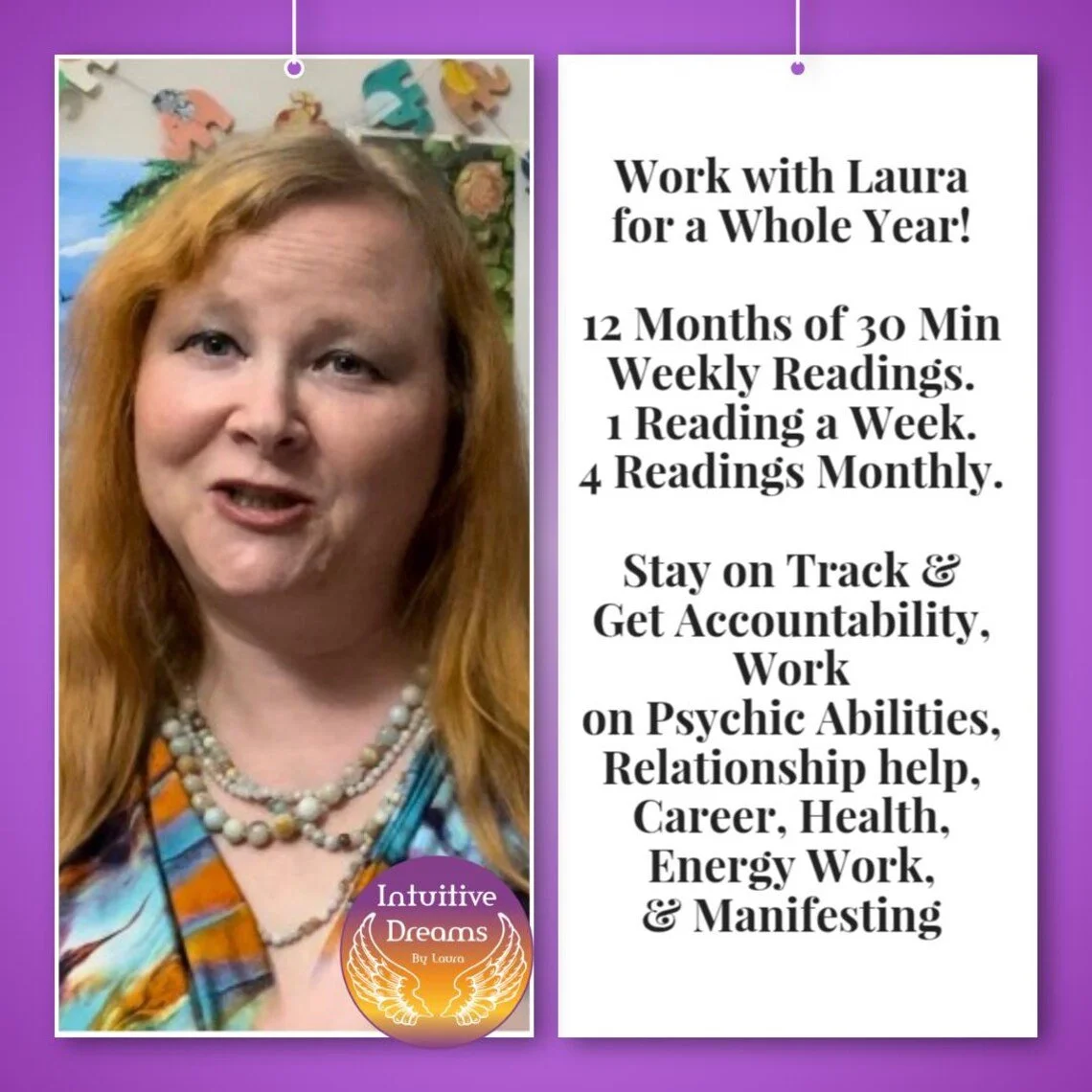 1 Year Of 30 Minute WEEKLY Readings, Work Through on going Issues, Improve Psychic Abilities, Get Support & Accountability