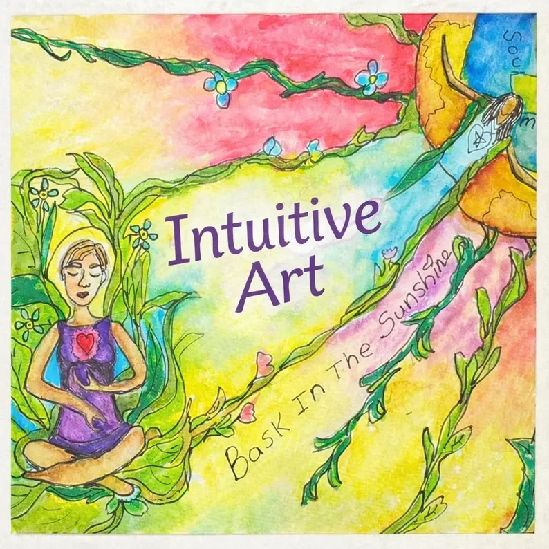 Intuitive Art Piece with Voice Recorded Description of Art included, Choose Size, Watercolor with Mixed Media, Angel Reading