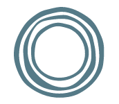 Tipping Points - Brand Stamp - an abstract concentric circle design in shades of blue.