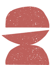 A minimalist, red, abstract illustration made of simplified half circle shapes in a stylized, simplified design.