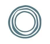 Tipping Points - Brand Stamp - an abstract concentric circle design in shades of blue