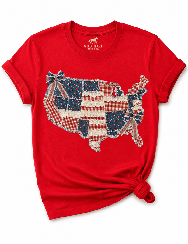 Wild Heart USA Patchwork Tee