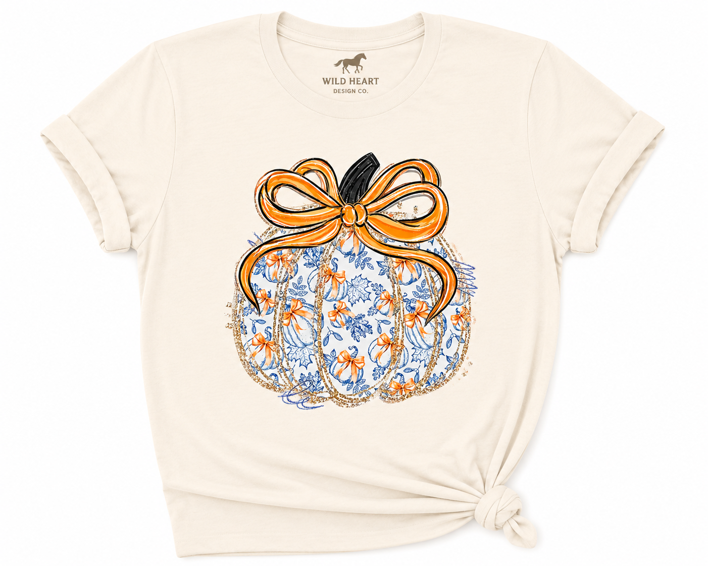 Bow-Tied Autumn Pumpkin