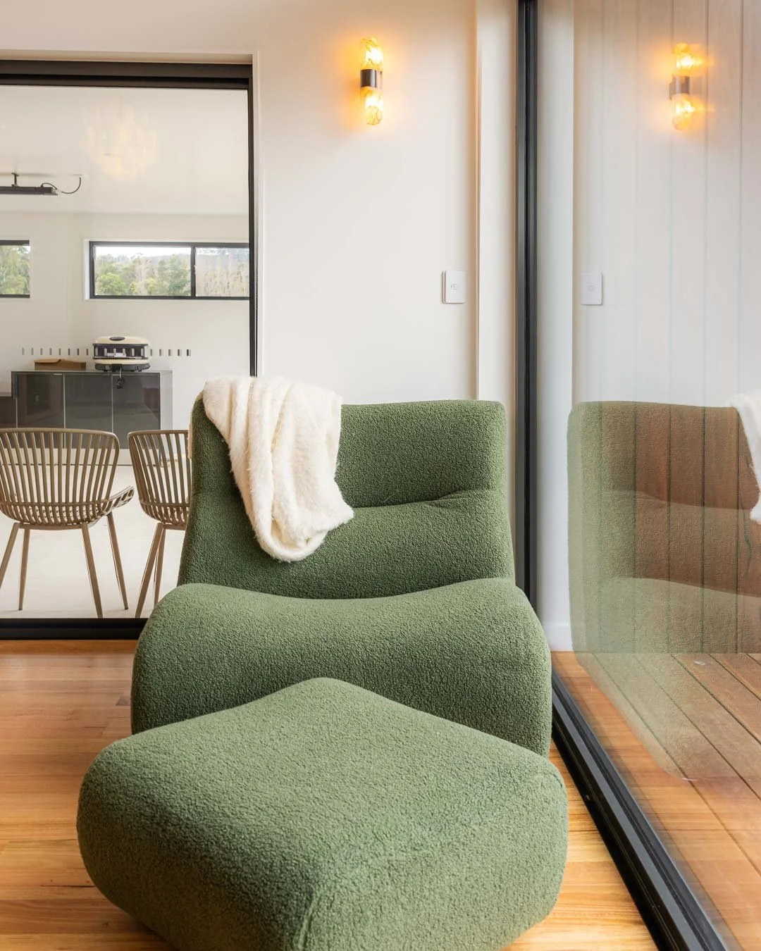 designer loungeroom with quality light fixtures