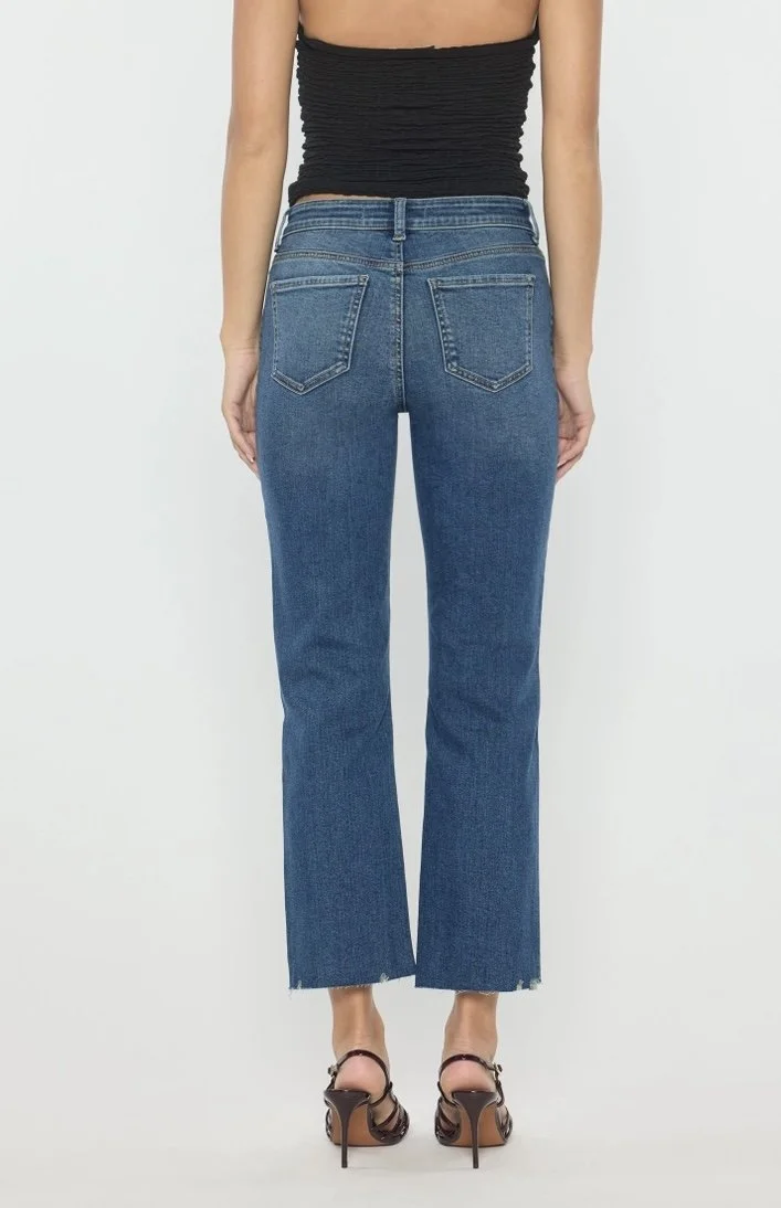 Enjean High Rise Straight with Chewed Hem