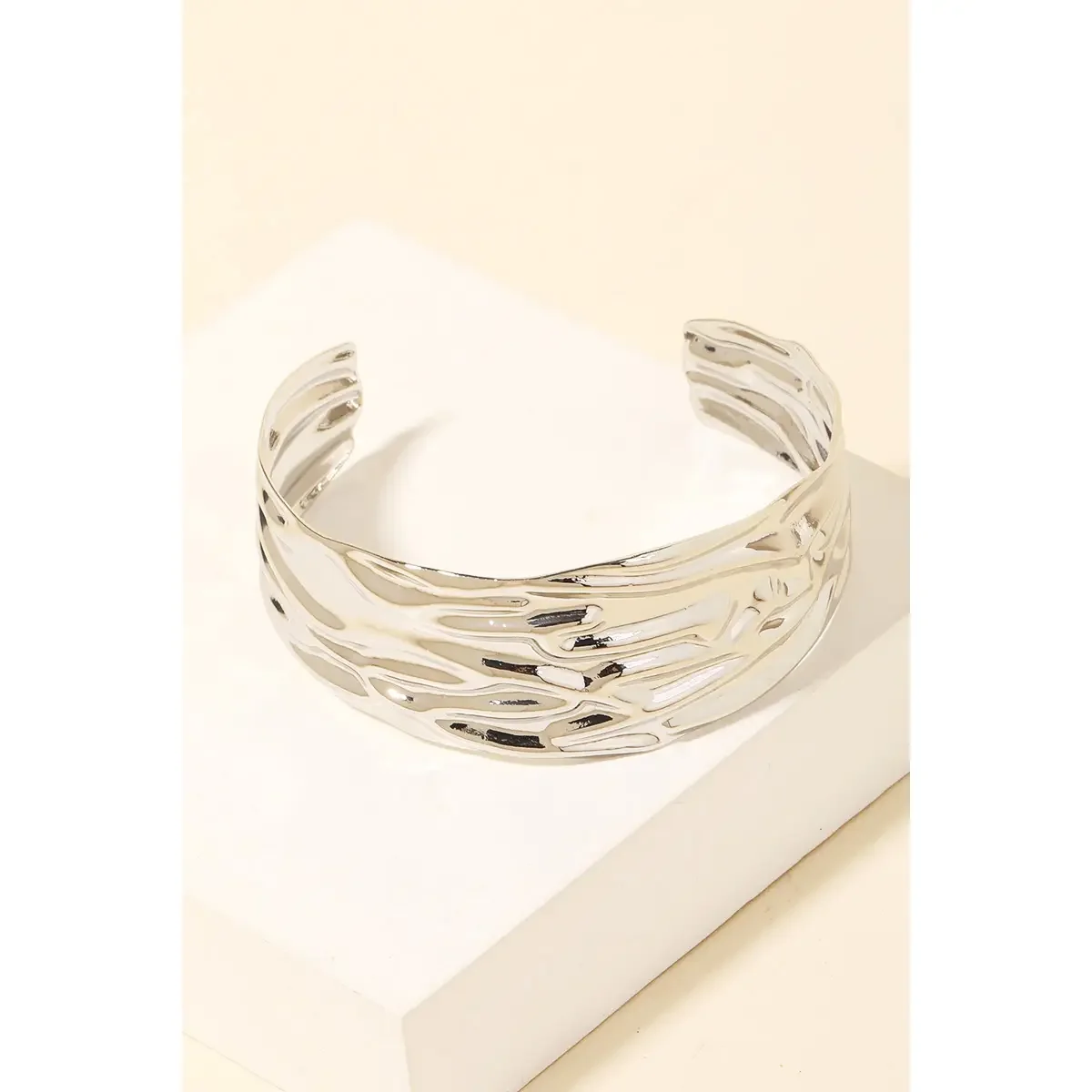 Thin Metallic Hammered Cuff Bracelet