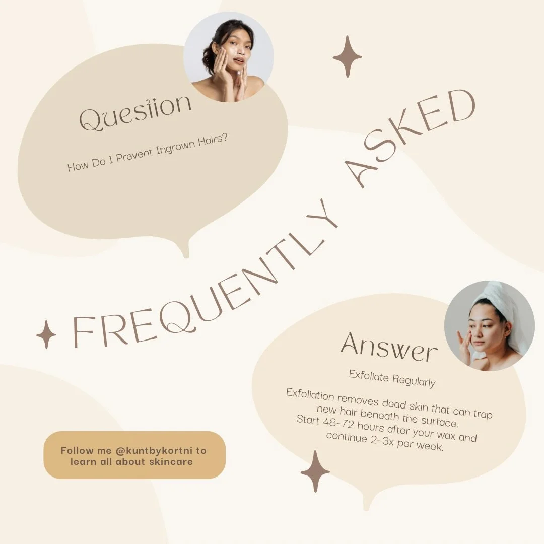Ingrowns don&rsquo;t have to be part of your wax routine ✨
Exfoliating 48&ndash;72 hours post-wax and 2&ndash;3x a week helps prevent trapped hairs + irritation.
Healthy skin = smoother results 🤍
Follow  for more wax aftercare tips!