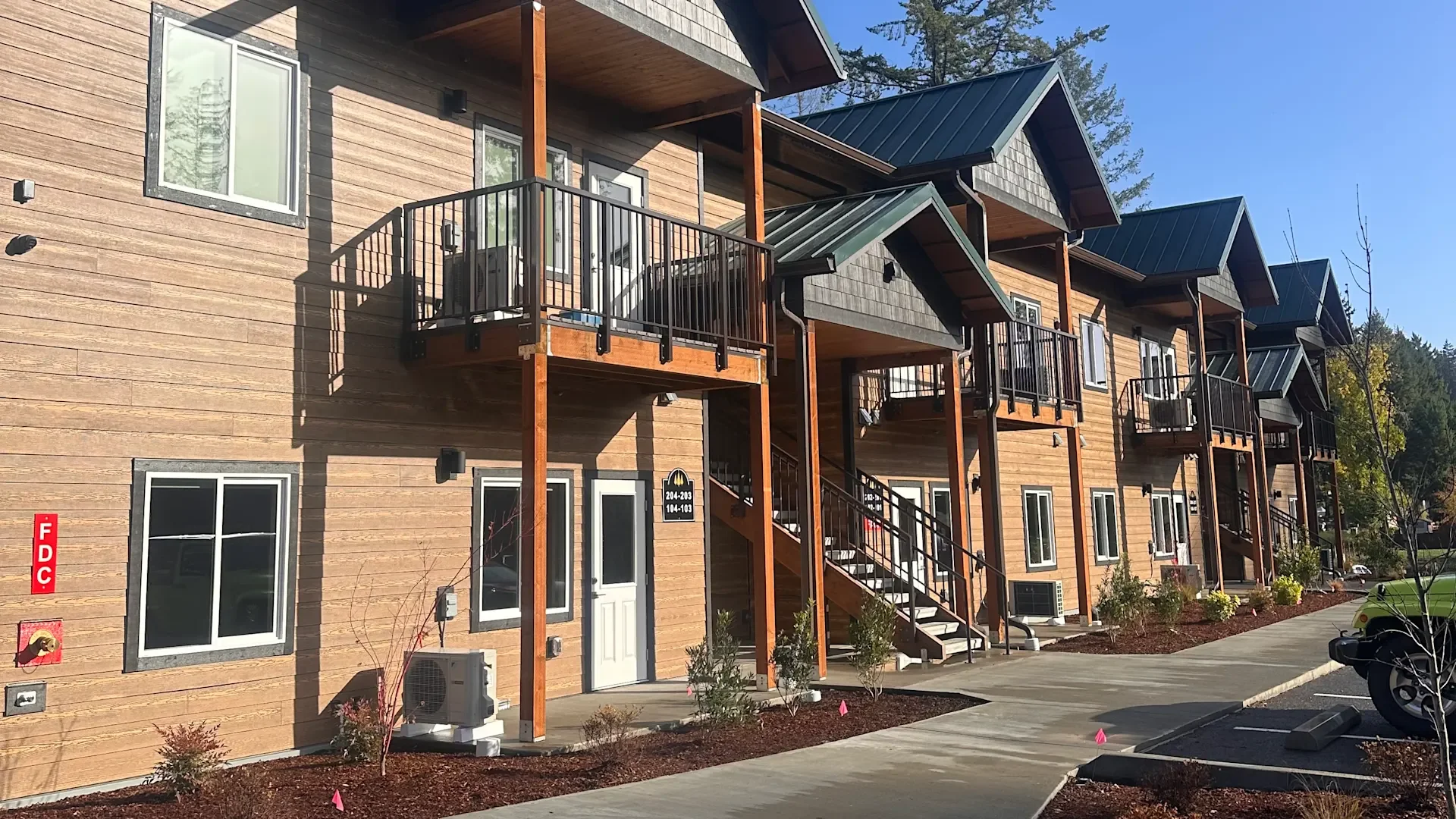 Front quarter of Lodge apartments