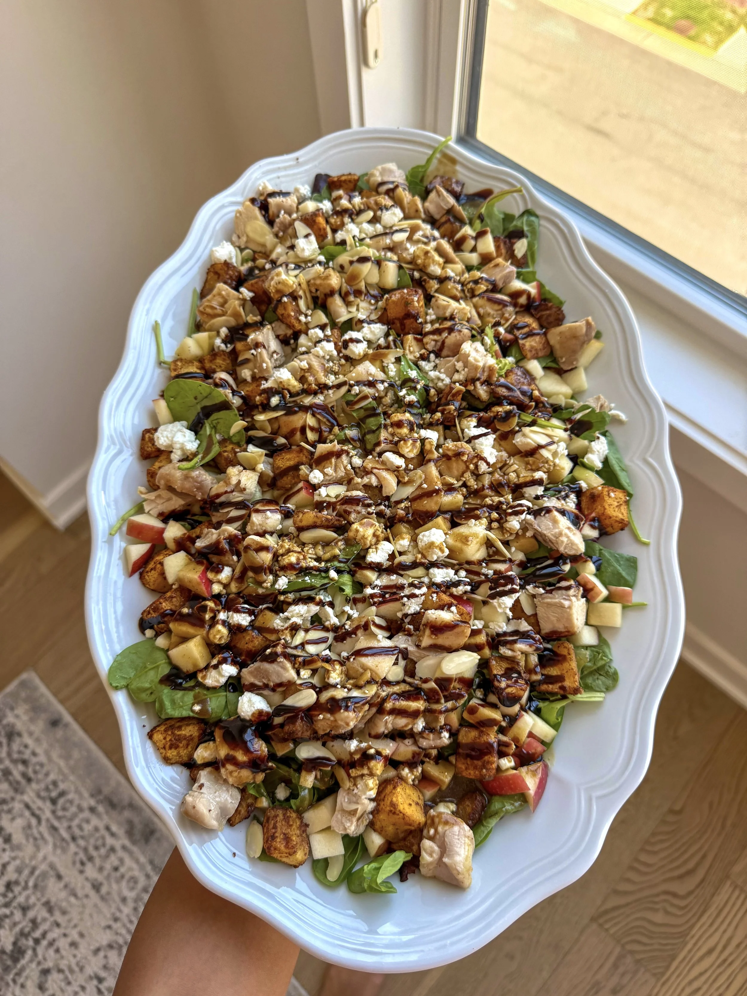 Butternut Squash Apple Salad with Goat Cheese &amp; Maple Balsamic Dressing