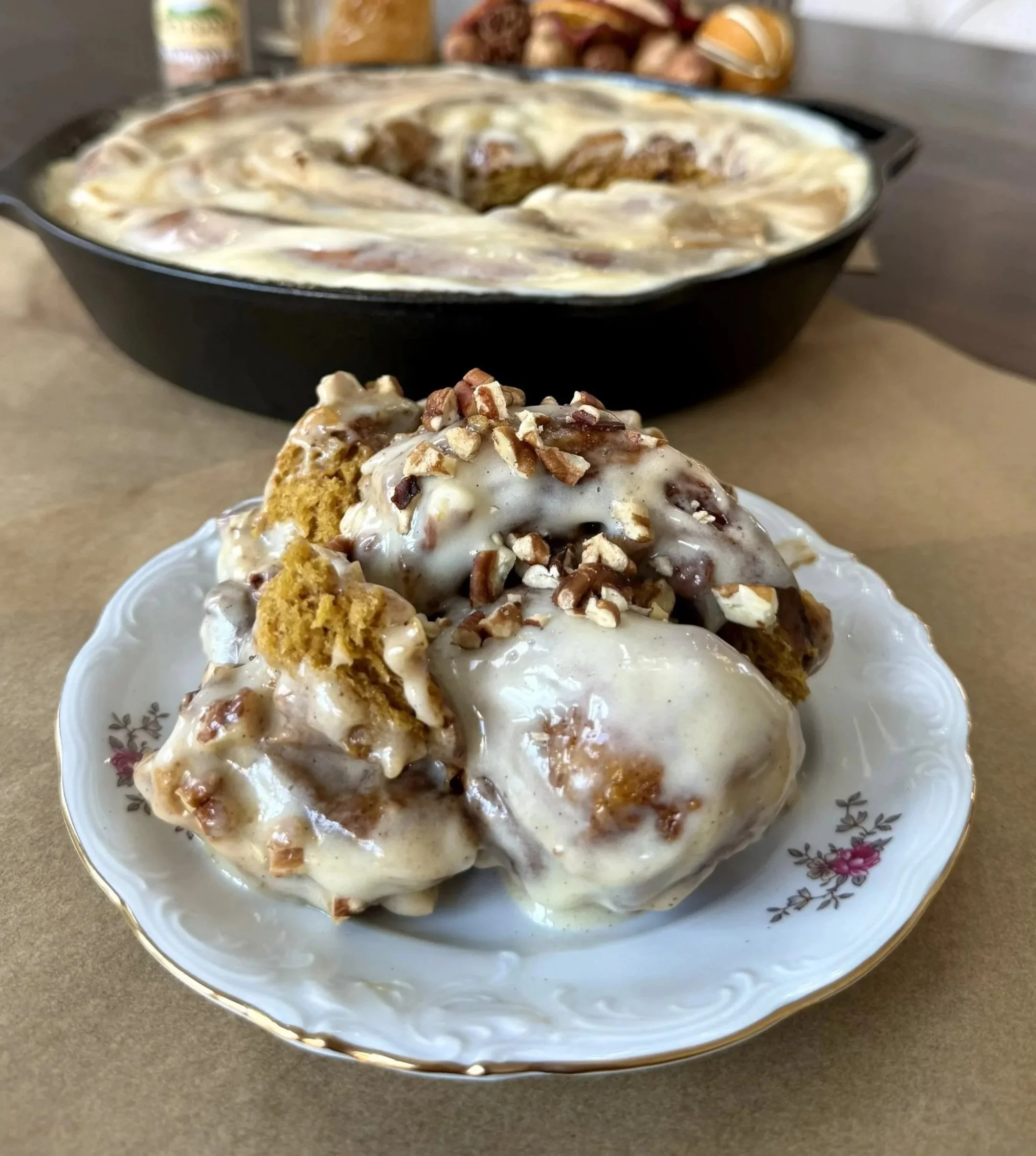 GIANT Pumpkin Espresso Cinnamon Roll