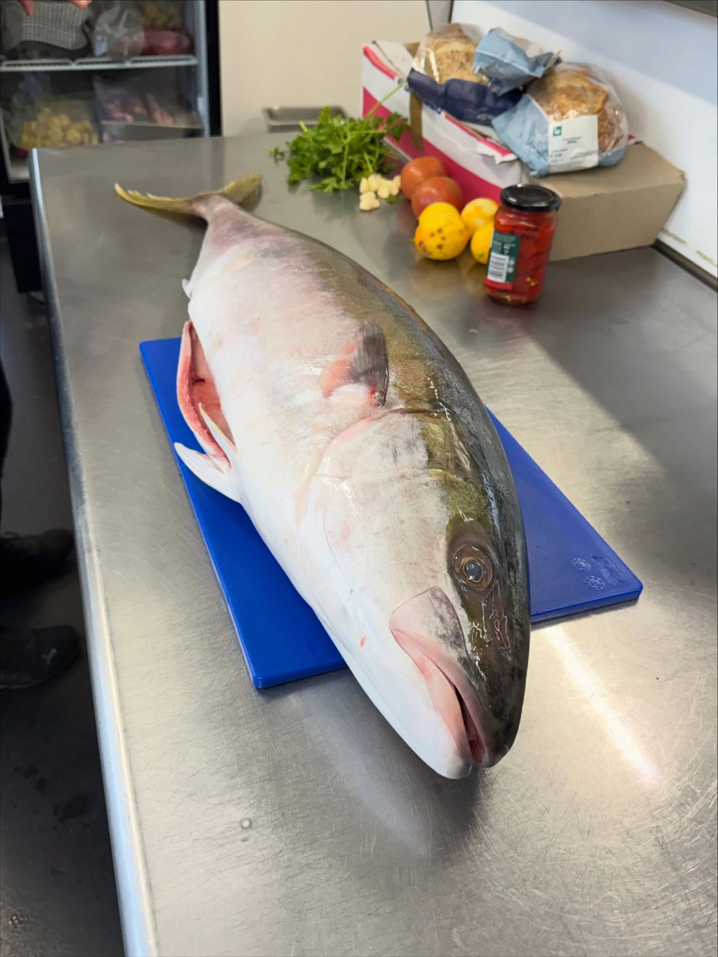 This week we learned our chopping board is too small 🐟