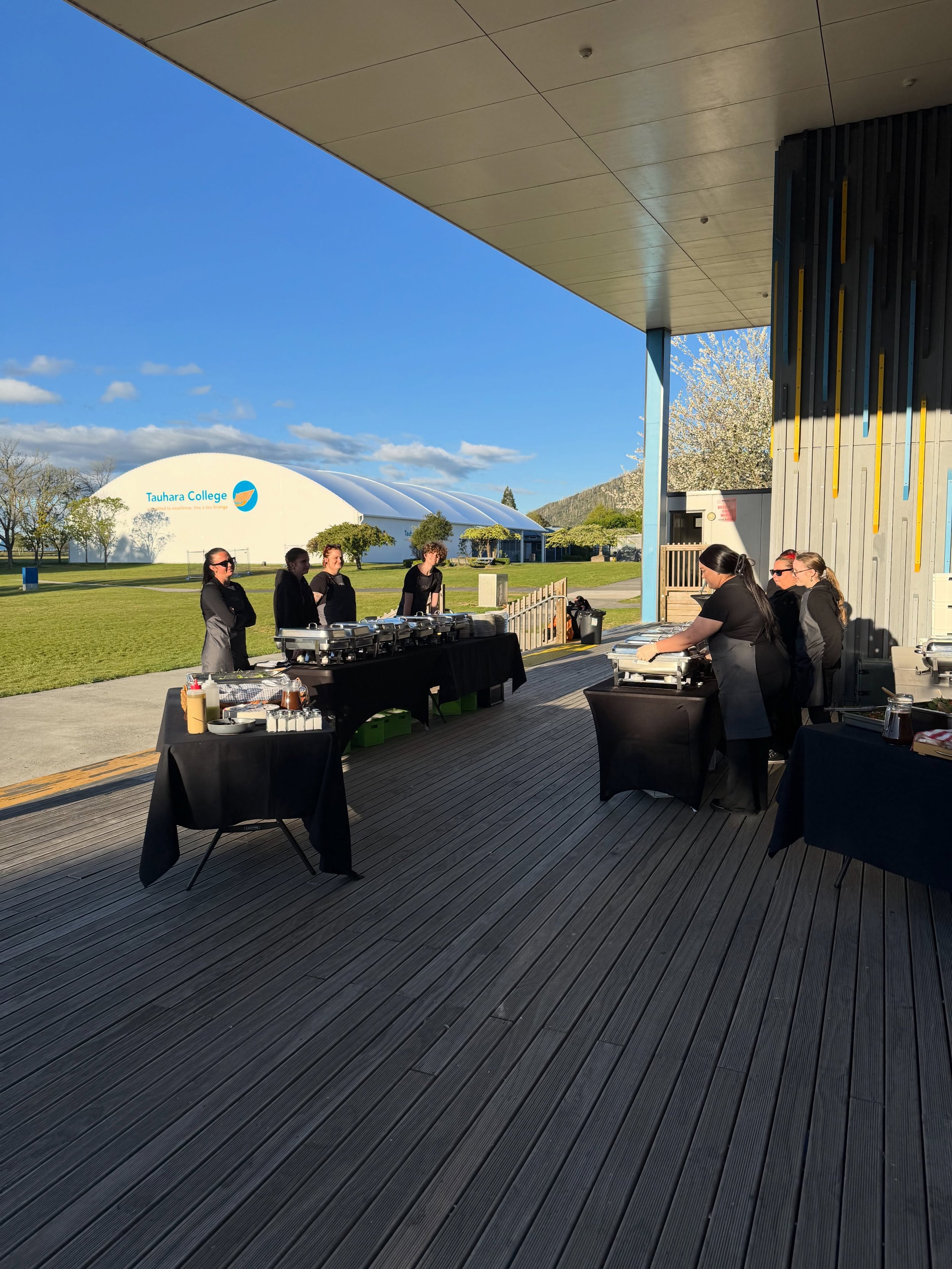Saturday we had the honor of taking over the brand new kitchen at Tauhara College so we could serve the buffet dinner for the Tauhara 50th Jubilee. 

What a blast we had! A fantastic day where all the team came together for the first time. Every one 