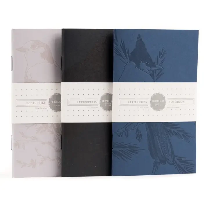 Monochromatic Bird Pocket Notebooks (set of 3)