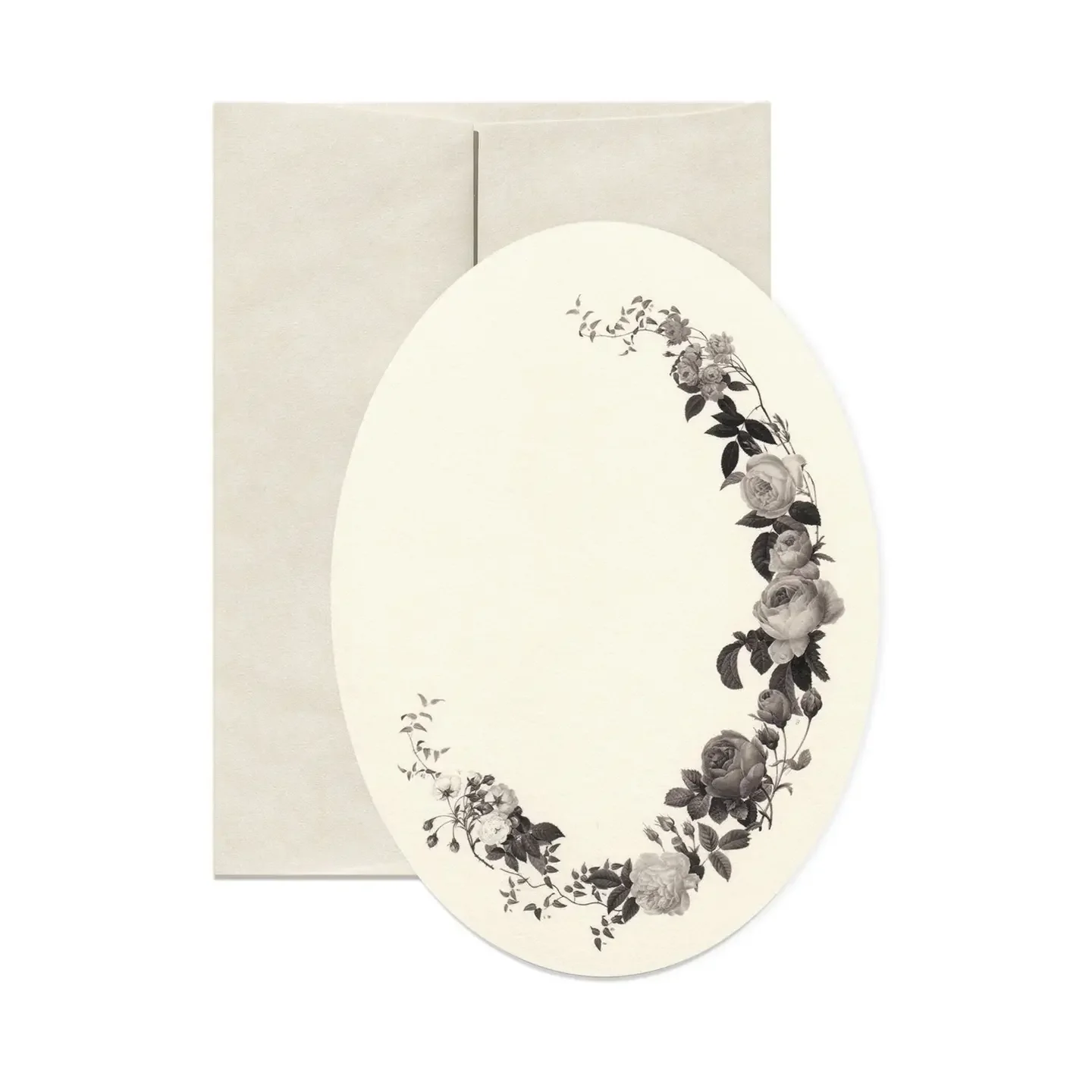 Dark Roses Oval Notecard