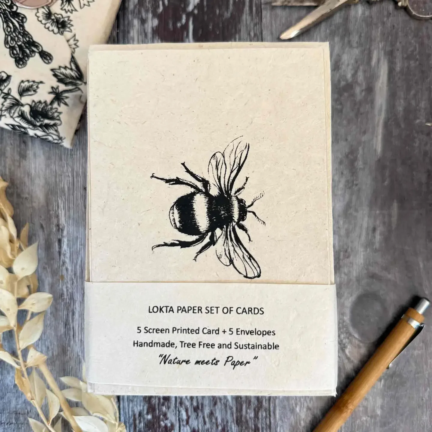 Bee Lokta Notecards.webp