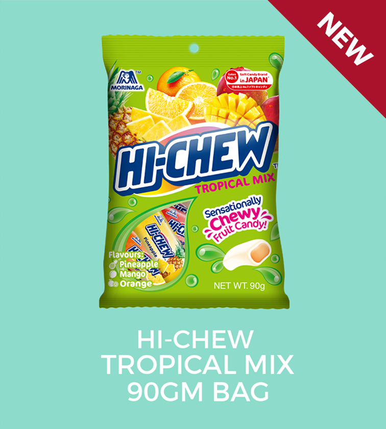 tropical MIX  FLAVOURS:   mango, pineapple and orange  WEIGHT:  90GMS - 18 PCS