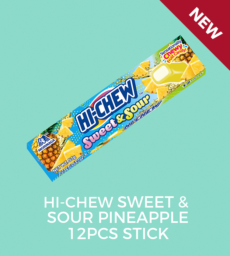 Sweet &amp; SOUR  PINEAPPLE STICK  FLAVOUR:   PINEAPPLE  WEIGHT:  57GMS - 12 PCS