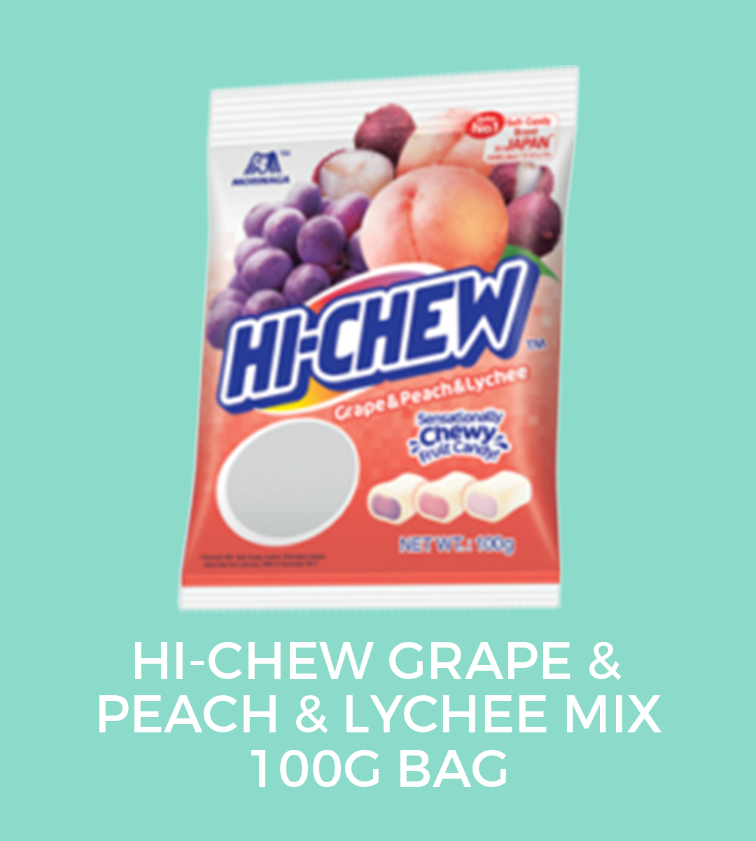 grape, peach &amp;  lychee MIX  FLAVOURS:   grape, peach and lychee  WEIGHT:   100GMS - 20 PCS