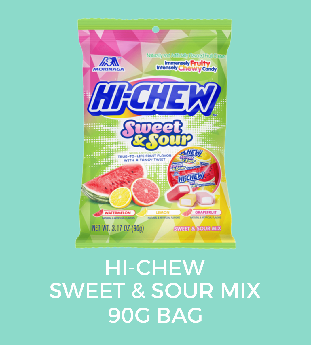 sweet &amp; sour MIX  FLAVOURS:   watermelon, Grapefruit and lemon  WEIGHT: 90GMS