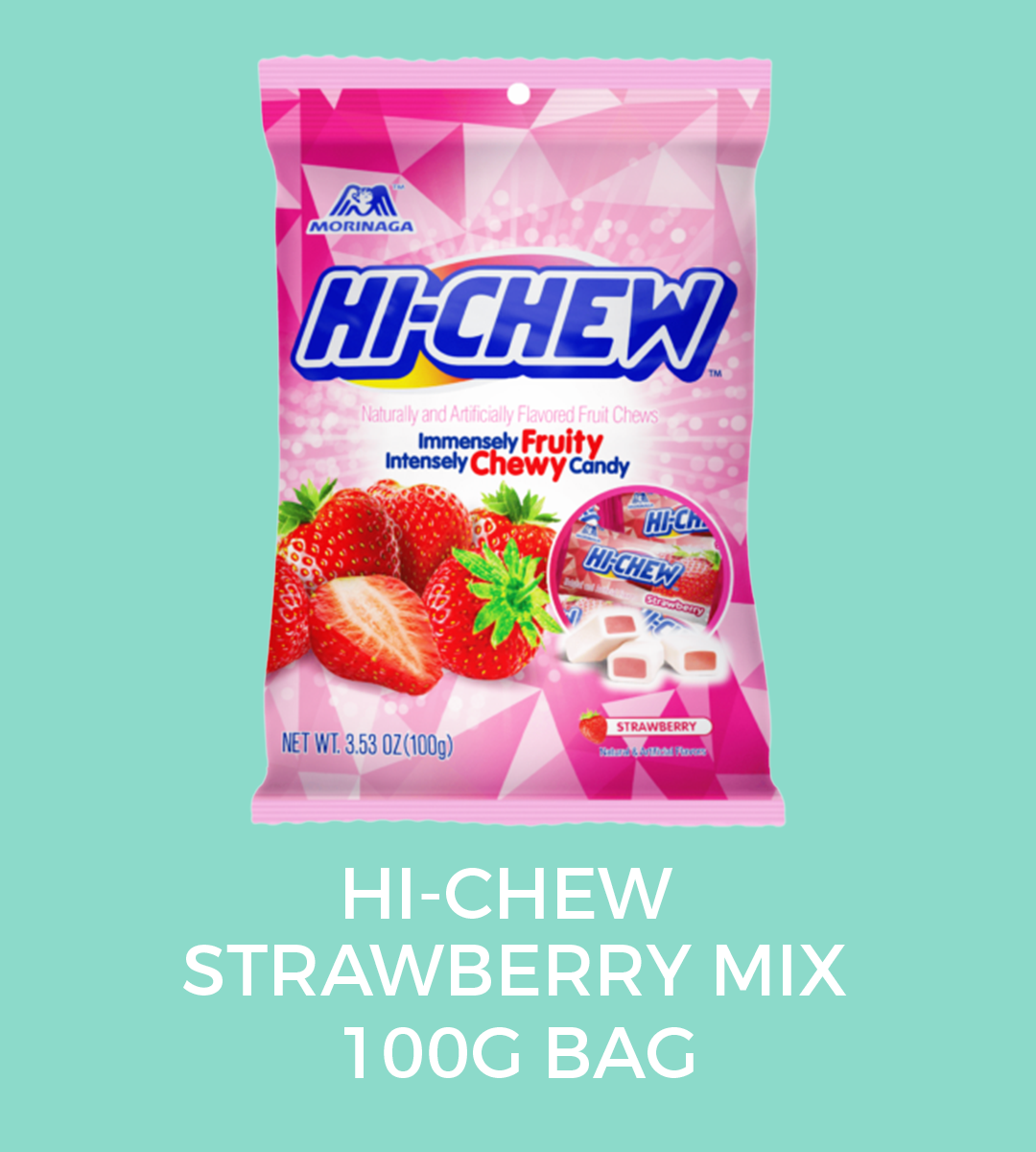 strawberry MIX  FLAVOURS:   STRAWBERRY  WEIGHT: 100GMS