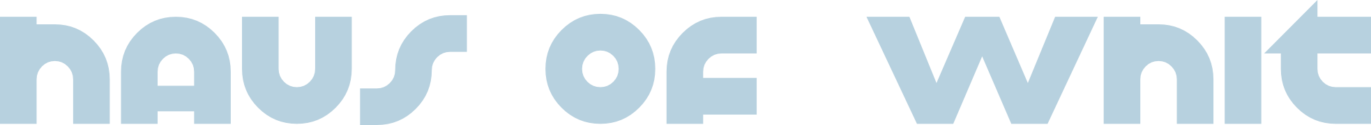 Haus of Whit Website Logo, main logo blue.