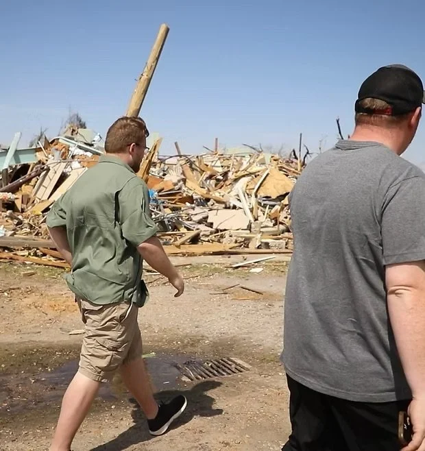 Y’all Squad surveying extensive storm damage in a disaster-affected community