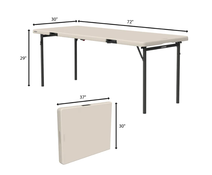 Lifetime Foldable Table Rental (Minimum Applies)
