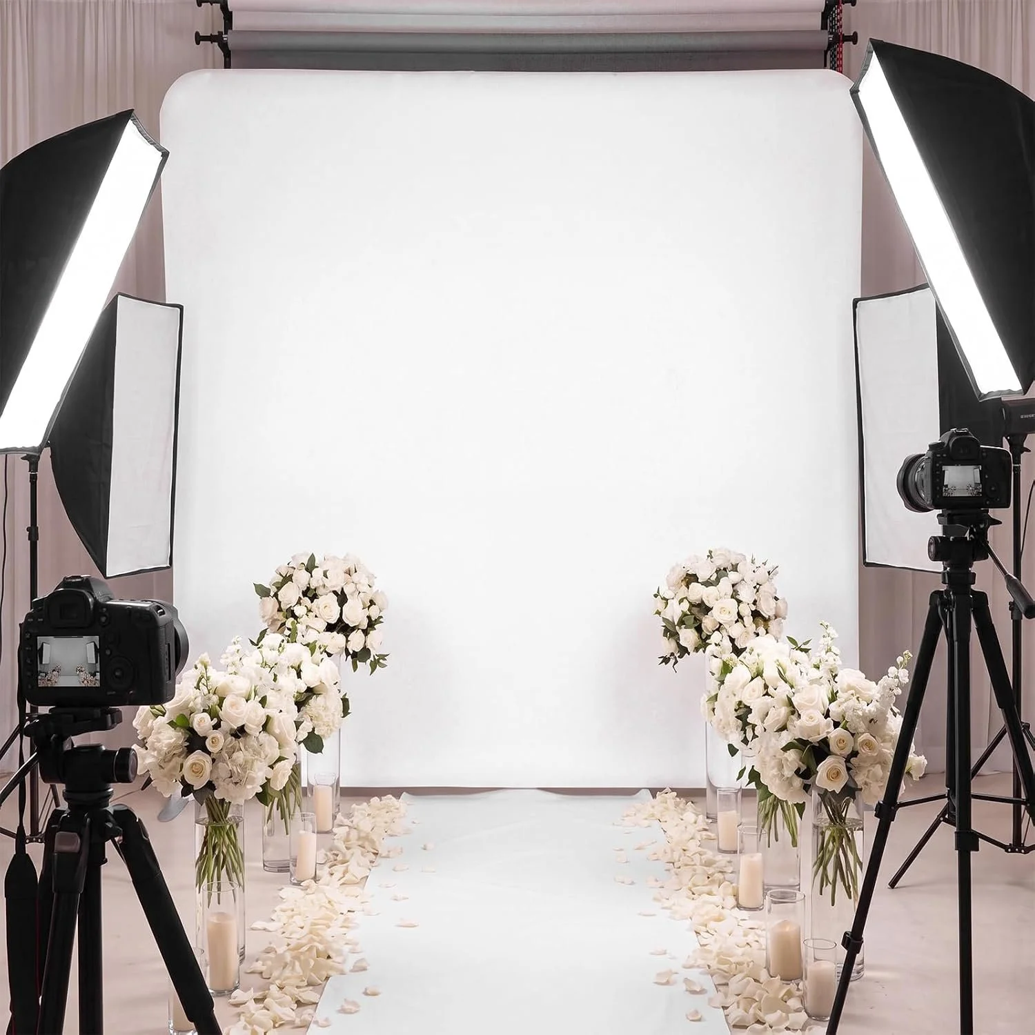 8x8 FT Solid Black/Solid White Tension Fabric Backdrop Rental