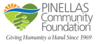 Pinellas Community Foundation logo with green and blue colors and a stylized leaf icon