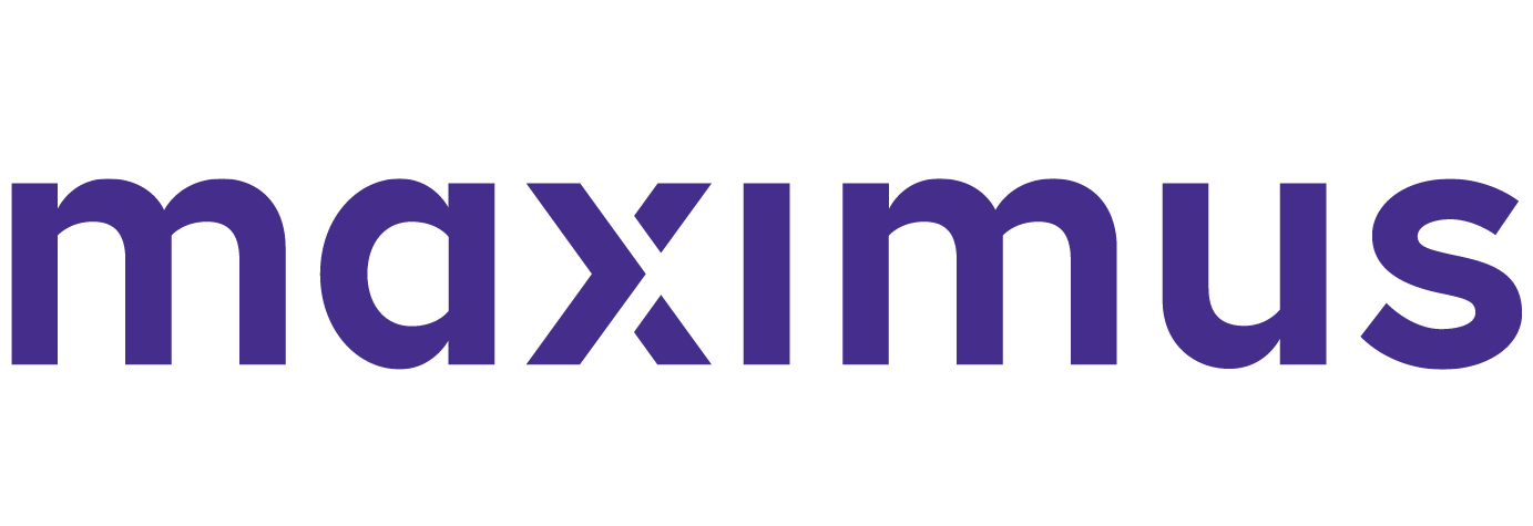 Maximus logo in purple lowercase letters.