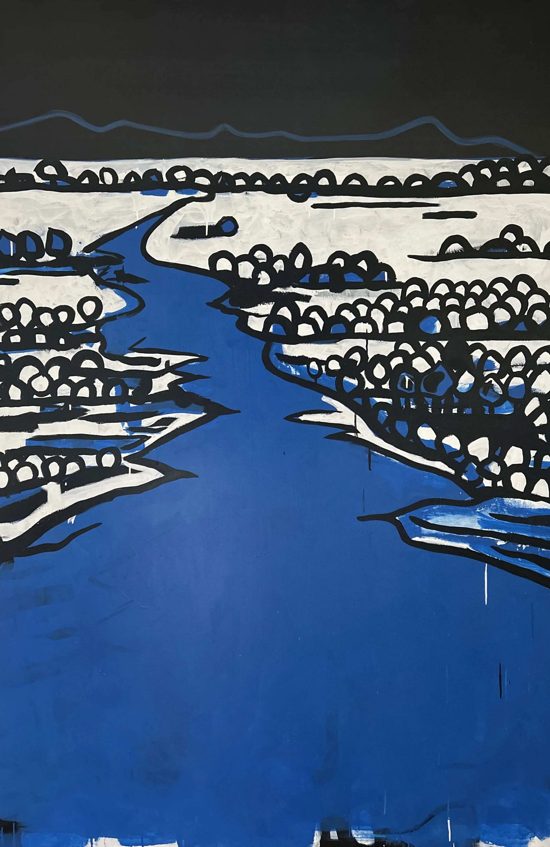 'River' (2016)
Polymer paint on stretched vinyl 
180 cm x 120 cm
Unframed, certificate of authenticity
Signed verso
Artist collection
