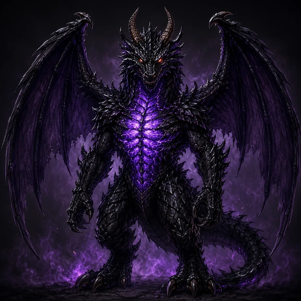 Black Dragon Demon Character Portrait