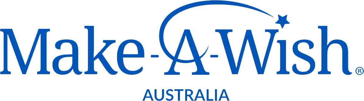 The Make-A-Wish Australia logo featuring the organization's name with a shooting star curving over the text.