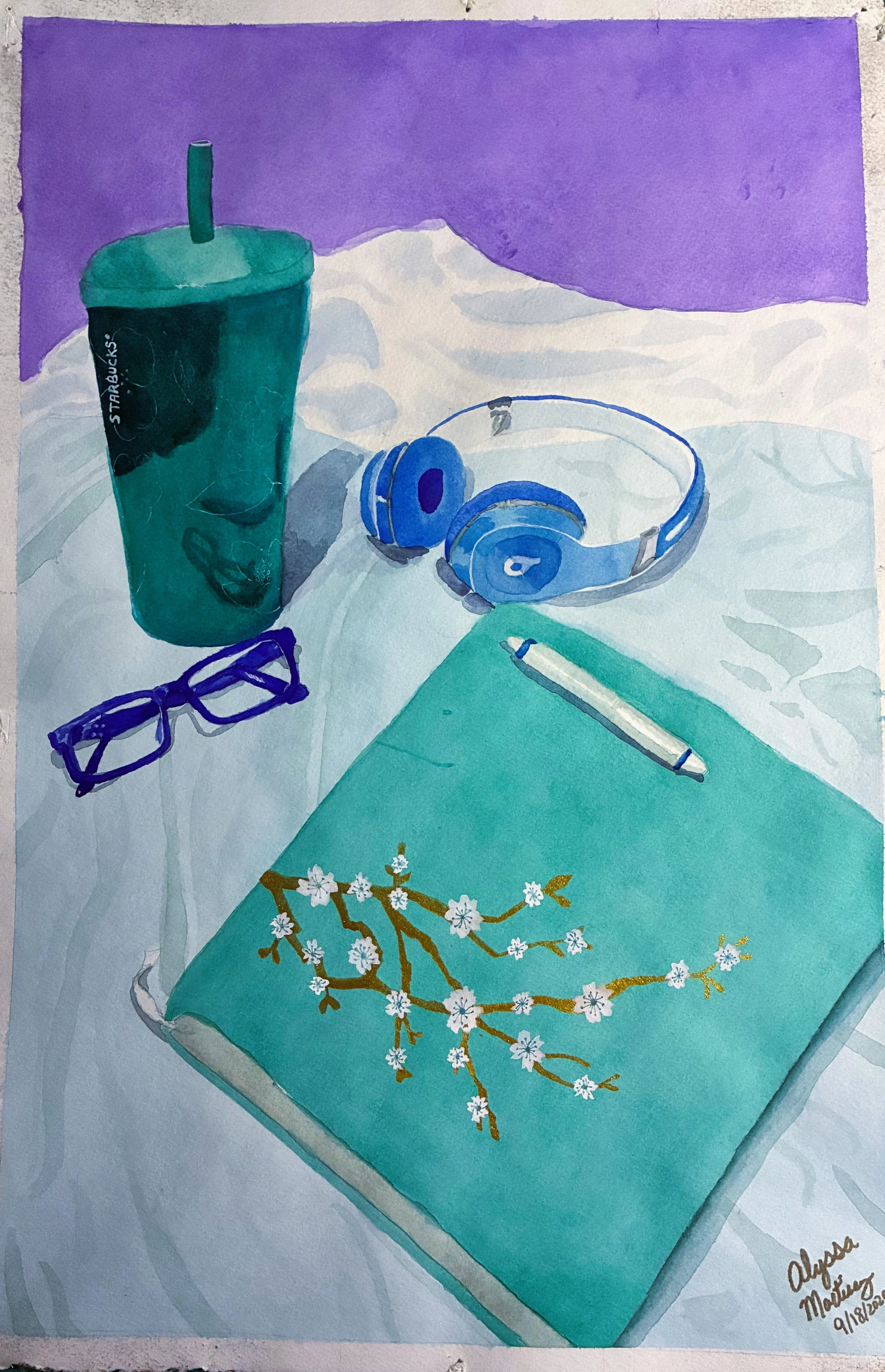 Watercolor practice painting of still imagery