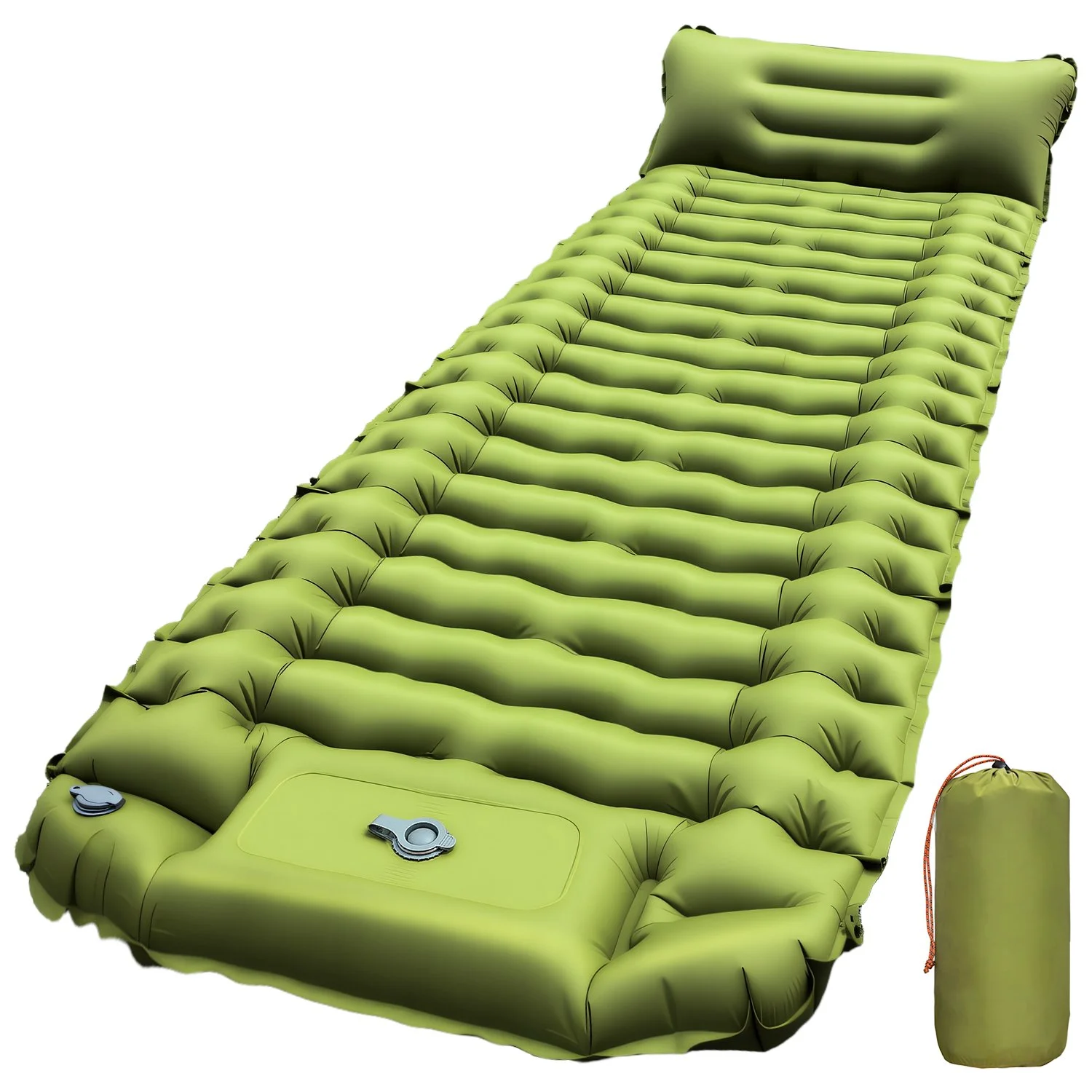 Sleeping Pad for Camping, Ultralight Inflatable Camping Mattress with Pillow, Built-in Foot Pump, Extra Thick Compact Camping Sleeping Mat for Hiking, Backpacking, Tent Use
