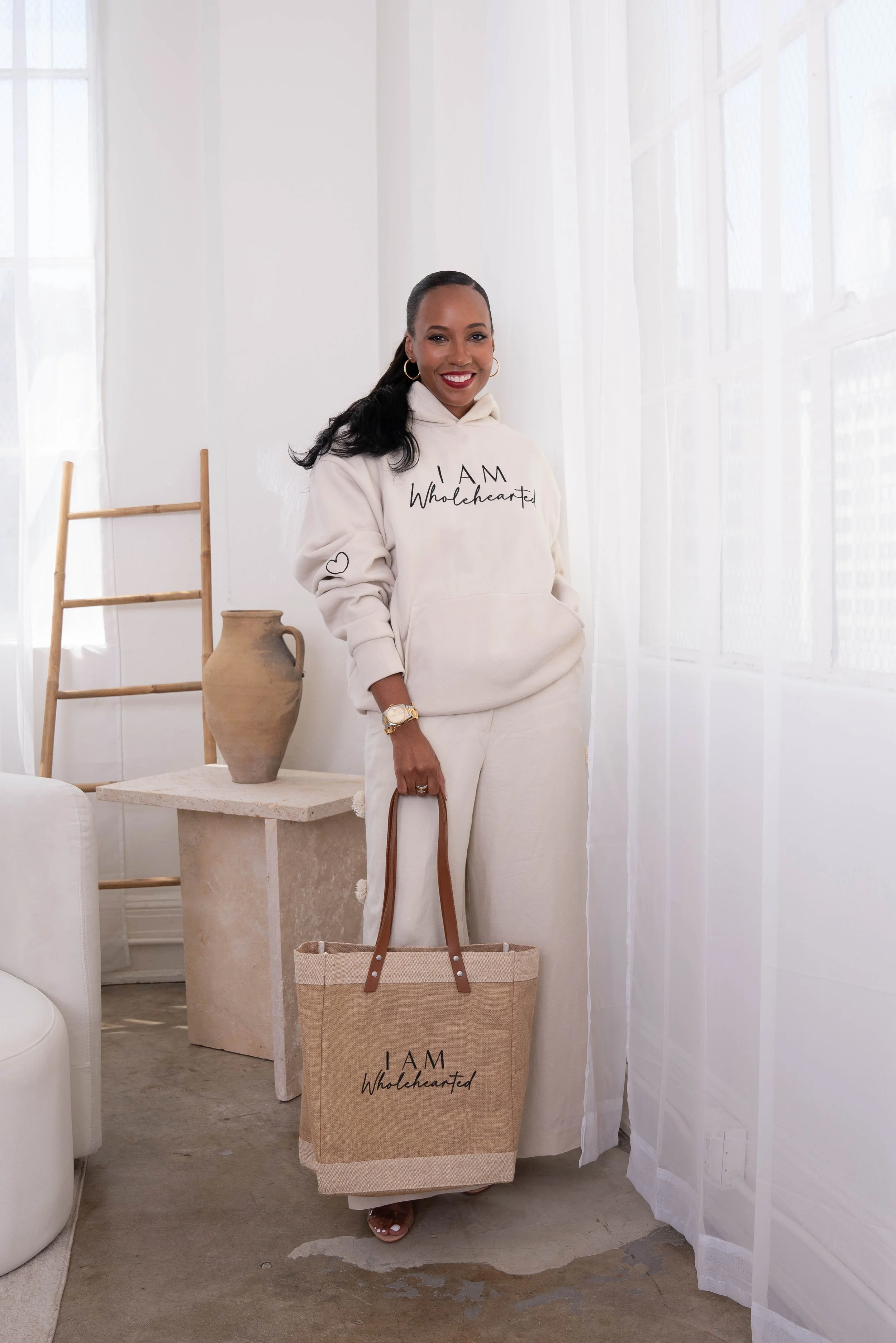 I Am Wholehearted Cream Hoodie